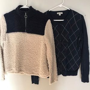 Ladies Argyle Cardigan XXL & Cozy Crop Sherpa XL